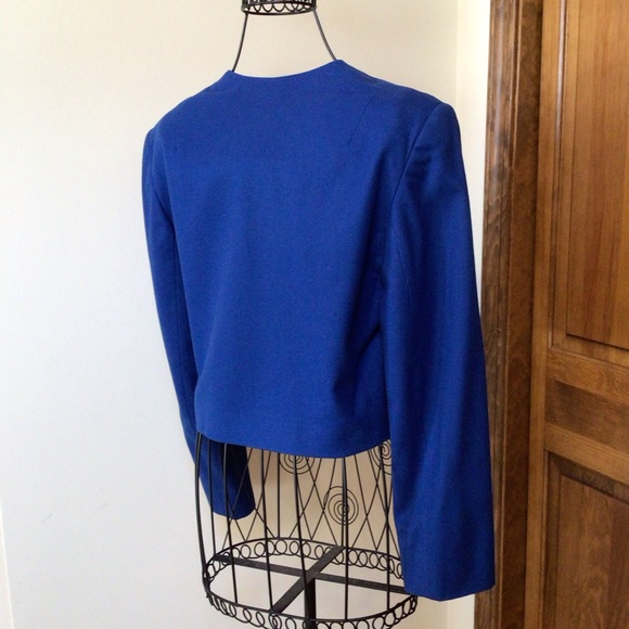 Pendleton Vintage Royal Blue 100% Pure Virgin Wool Cropped Blazer - Picture 4 of 6